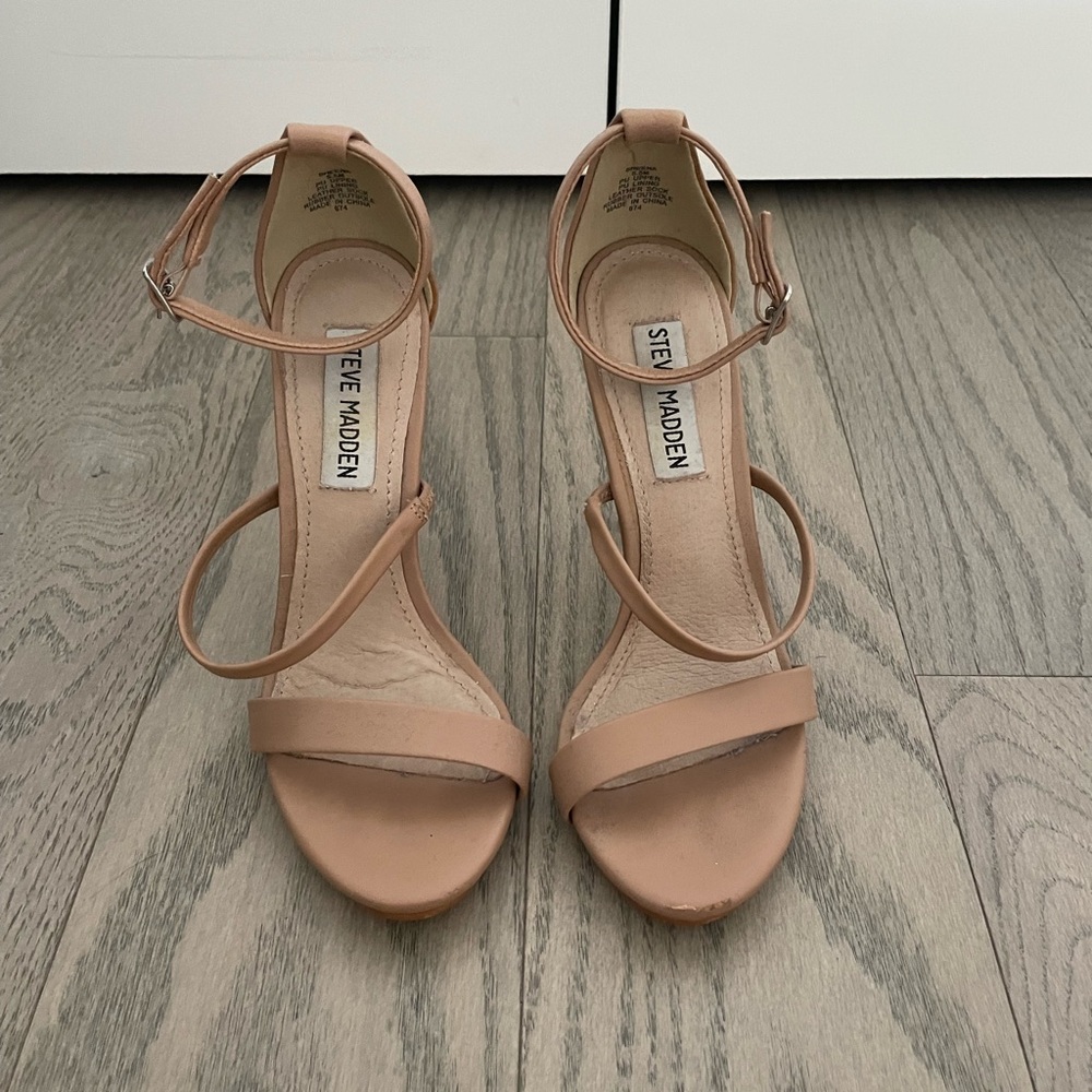 Steve Madden Nude Strappy Heels